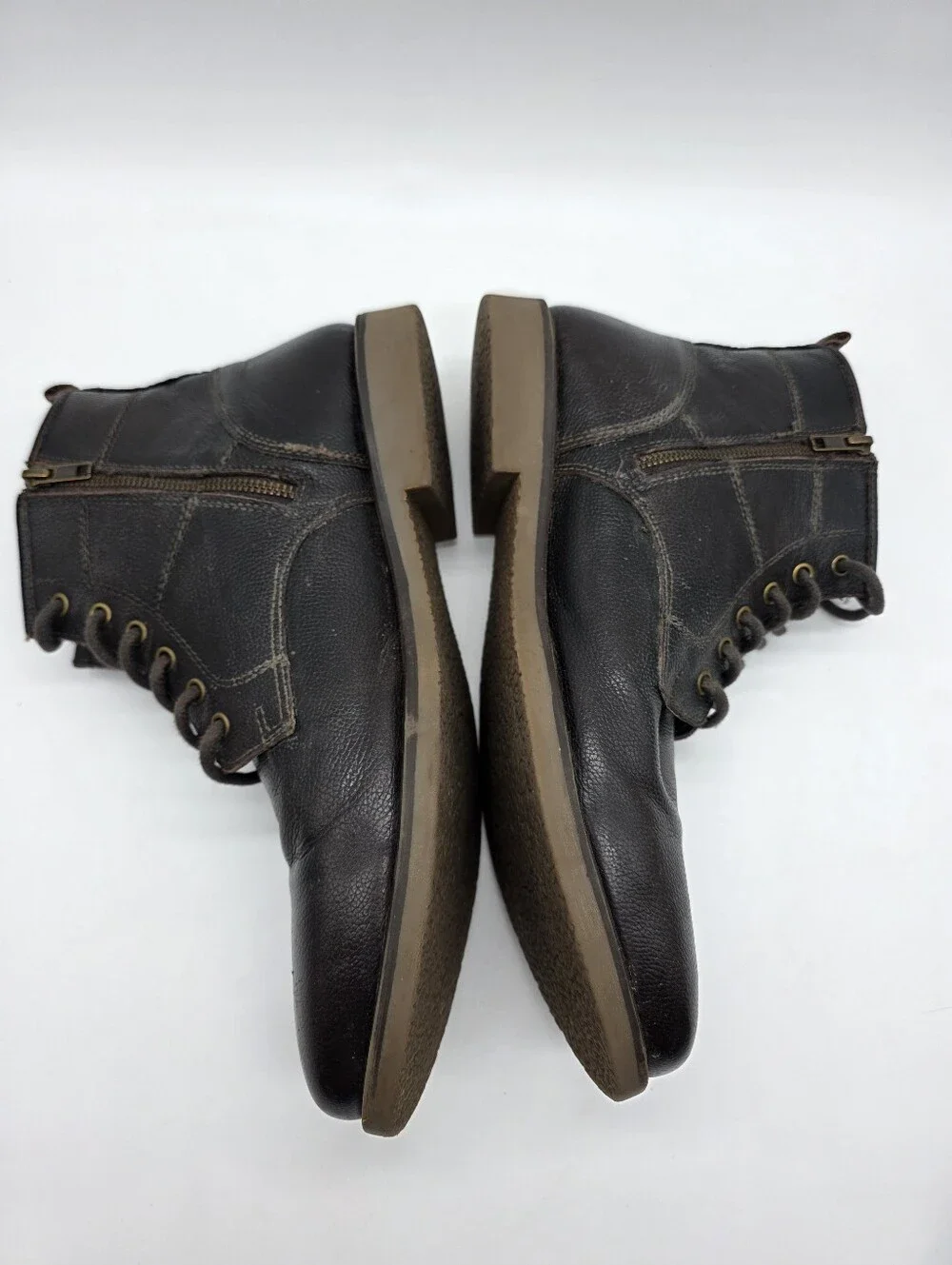 Steve Madden Brown Lace-Up Leather‎ Combat Boots Men's Size 12